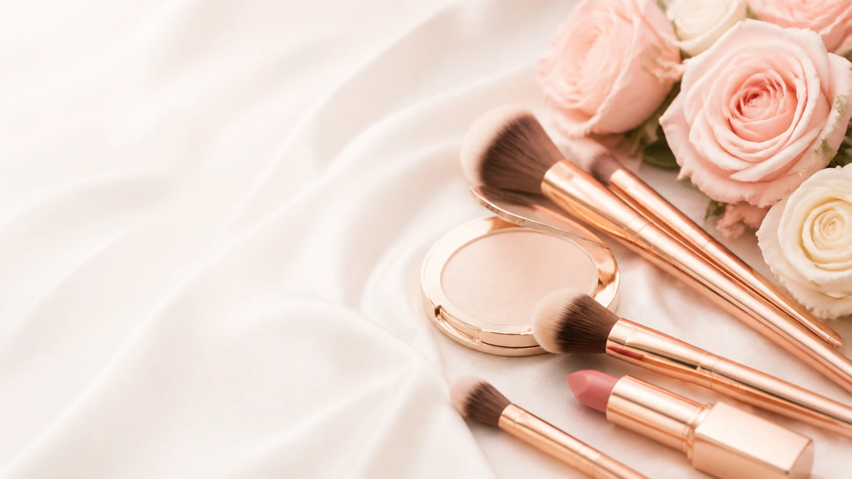 Professional beauty products prepared for a MzFirstclass makeup service
