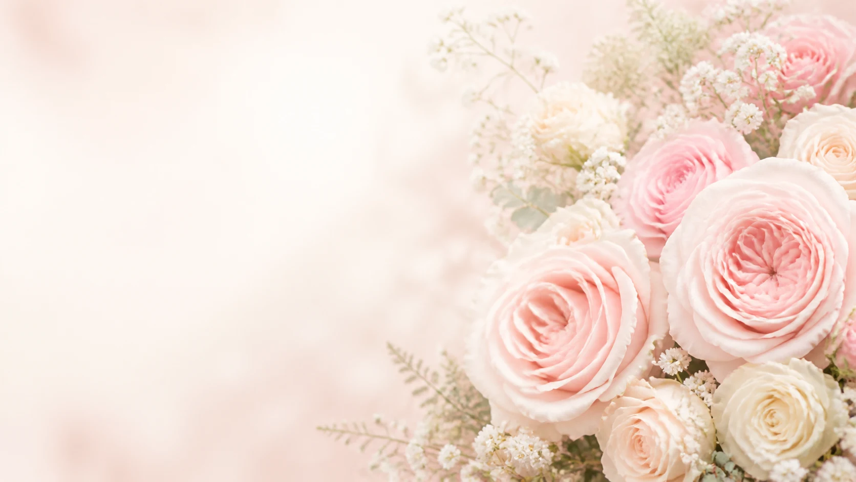 Blush and ivory flowers arranged for a beautiful celebration