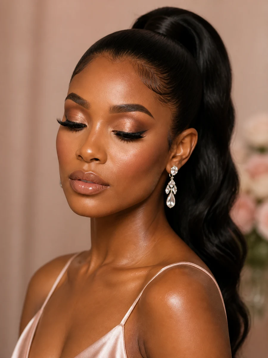 MzFirstclass client wearing a polished full glam makeup look